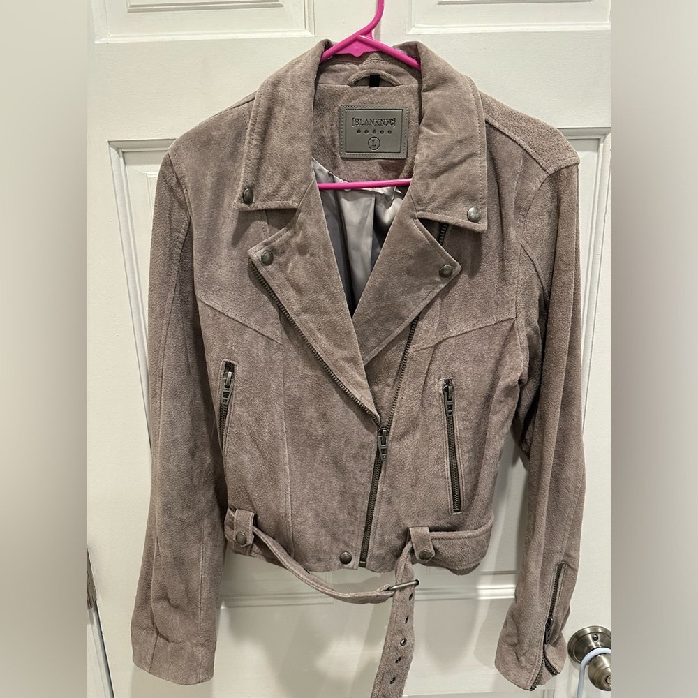 Blank NYC faux suede moto jacket